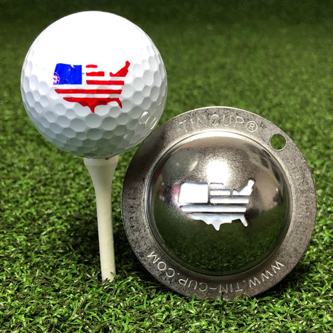 Tin Cup Golf Ball Marker, America